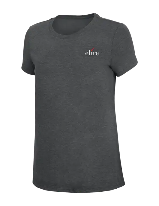 Womens Simply Soft Charcoal 4.5oz Poly/Combed Ring Spun Cotton T-Shirt w/Elire Logo