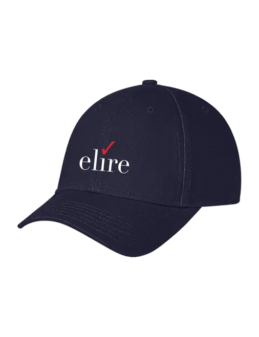 Navy Structured Soft Snap Closure Hook & Loop Cap w/Elire Logo