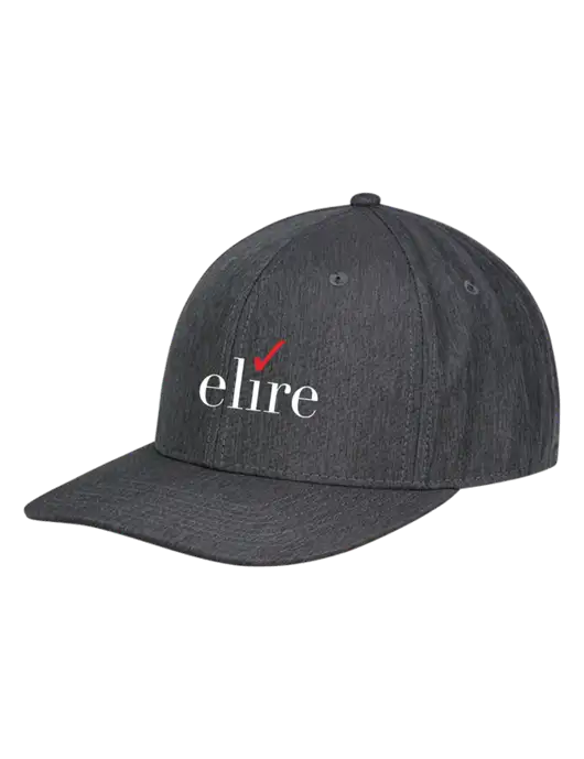 Premium Modern Structured Twill Heathered Charcoal Snapback Cap w/Elire Logo