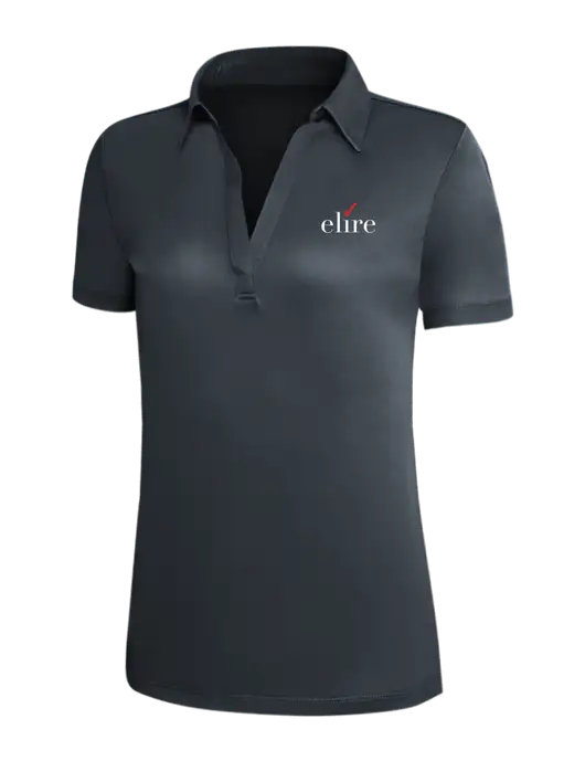 Dark Grey Silk Touch Womens Performance Polo w/Elire Logo