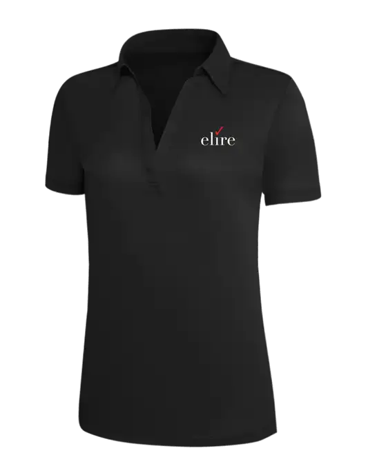Black Silk Touch Womens Performance Polo w/Elire Logo