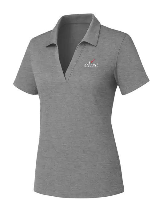 Womens Medium Grey Heather PosiCharge RacerMesh Polo w/Elire Logo