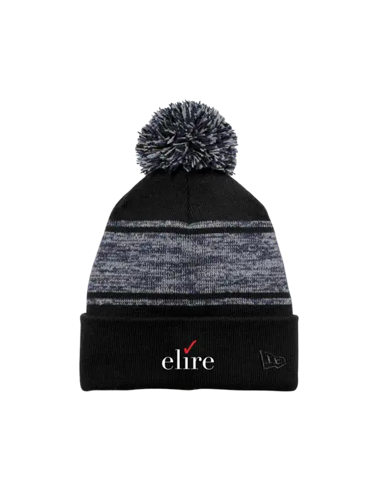 New Era Black/Navy Knit Chilled Pom Beanie w/Elire Logo