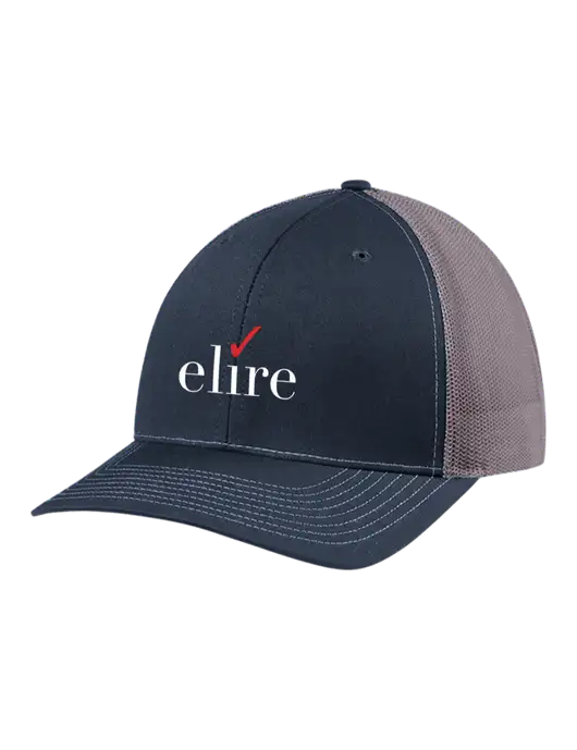Richardson Adjustable Snapback Original 112 Trucker Cap Navy w/Charcoal Mesh w/Elire Logo