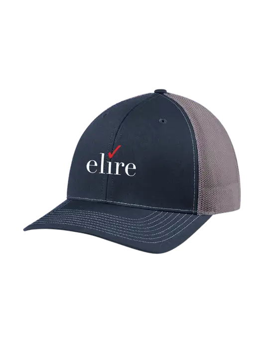 Richardson Adjustable Snapback Original 112 Trucker Cap Navy w/Charcoal Mesh w/Elire Logo