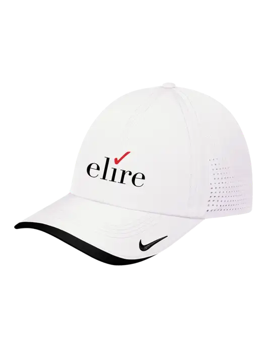 Nike White/Black Dri-FIT Perforated Performance Cap w/Elire Logo