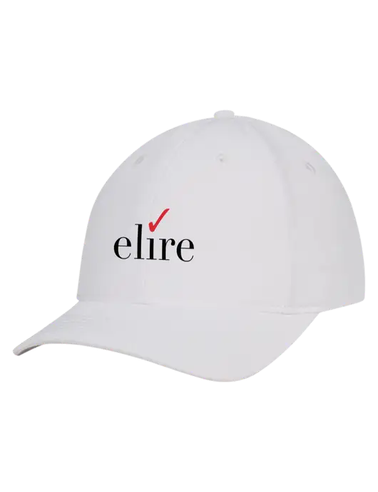 White Nylon Twill Performance Cap w/Elire Logo