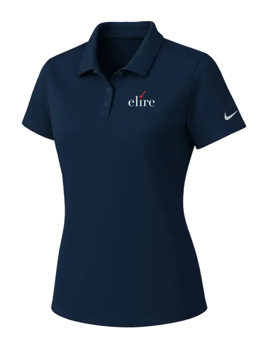 Nike Womens Navy Dry Essential Solid Polo w/Elire Logo