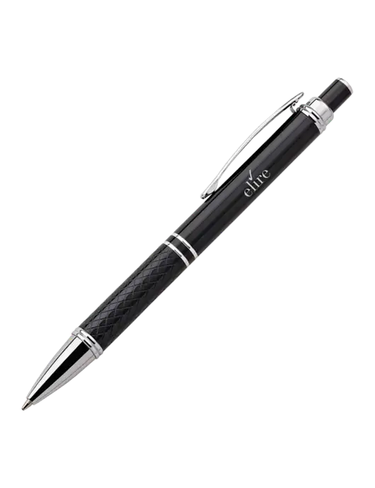 Black Stellar Scribe Pen - Black Ink w/Elire Logo