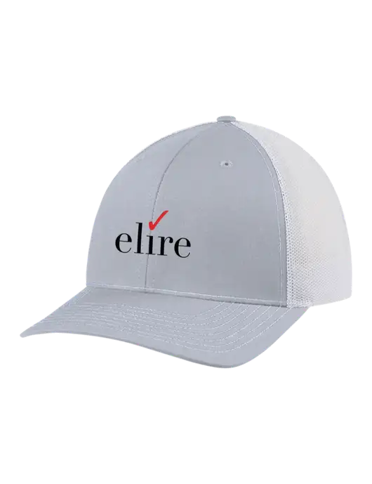 Richardson Adjustable Snapback Original 112 Trucker Cap Light Grey Heather Grey w/White Mesh w/Elire Logo