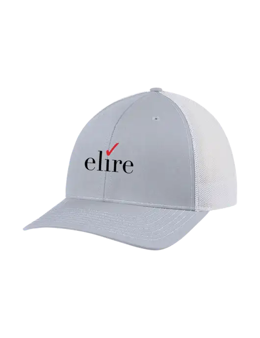 Richardson Adjustable Snapback Original 112 Trucker Cap Light Heather Grey w/White Mesh w/Elire Logo