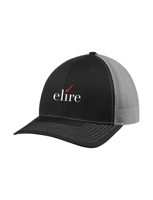 Richardson Adjustable Snapback Original 112 Trucker Cap Black w/Charcoal Mesh w/Elire Logo