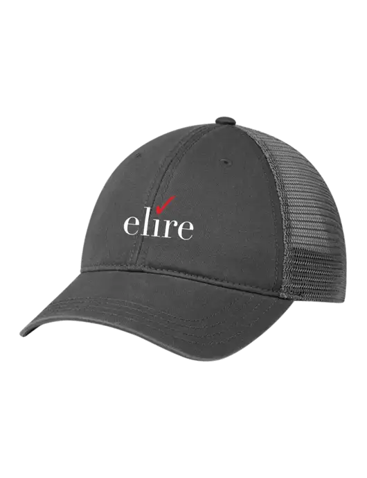 Richardson 111 Garment Washed Trucker Cap Charcoal w/Charcoal Mesh w/Elire Logo