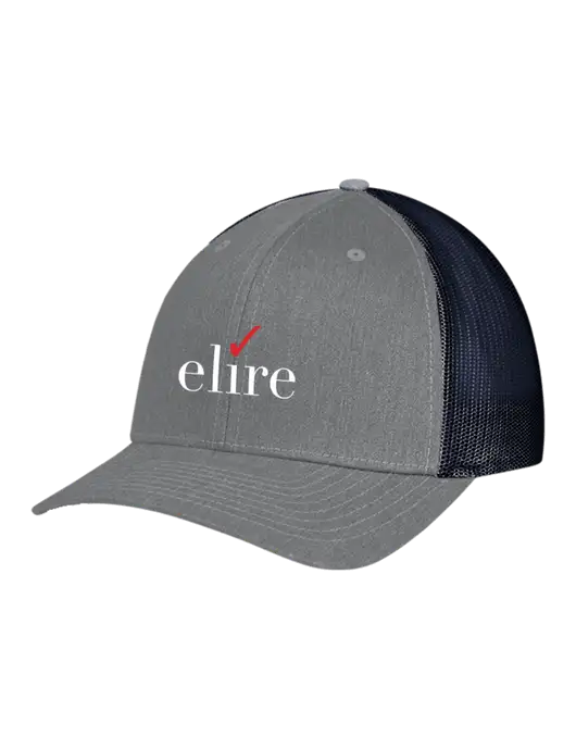 Richardson Adjustable Snapback Original 112 Trucker Cap Heather Grey w/Navy Mesh w/Elire Logo