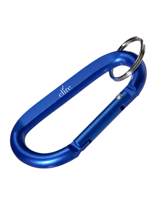 Blue Carabiner & Key Ring w/Elire Logo