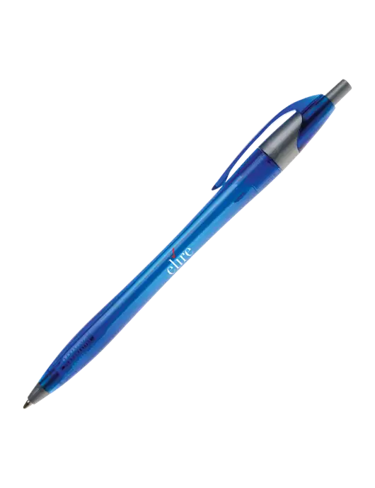 Novella Translucent Blue/Silver Jewel Pen - Blue Ink w/Elire Logo