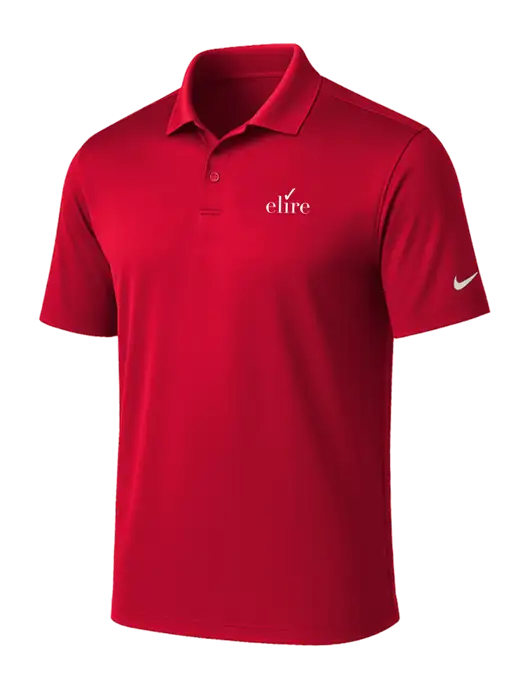NIKE Red Victory Solid Polo w/Elire Logo