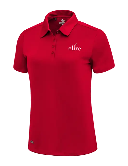 Adidas Red Womens Ultimate Solid Polo w/Elire Logo