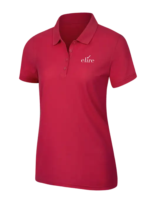 Red Womens Core Classic Pique Polo w/Elire Logo