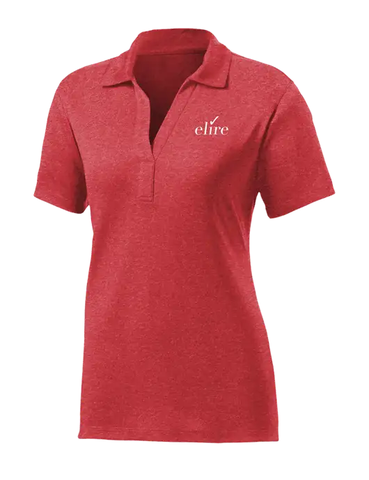 Womens Red Heather Contender Polo w/Elire Logo