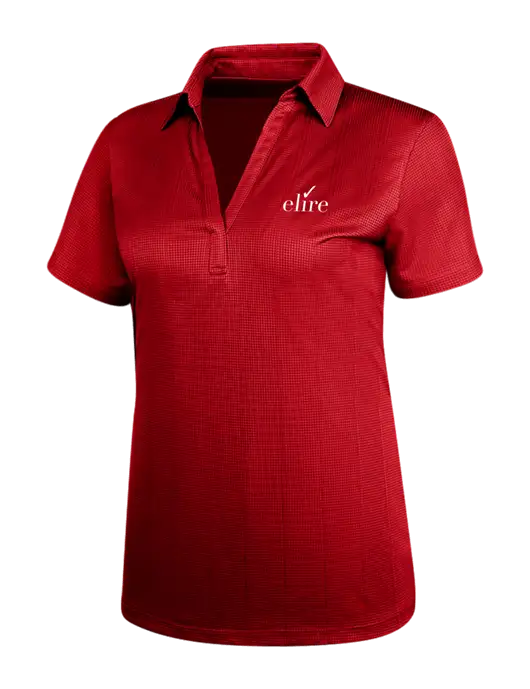 Red Womens Performance Fine Jacquard Polo w/Elire Logo