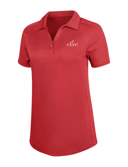 Womens Red Diamond Jacquard Polo w/Elire Logo
