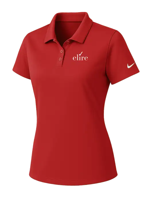Nike Womens Red Dry Essential Solid Polo w/Elire Logo
